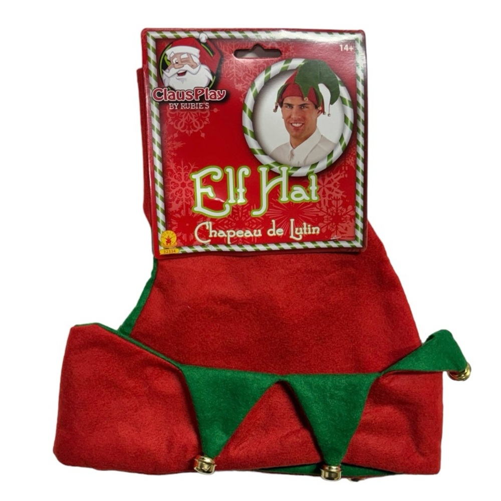 Rubie’s Elf Hat. Green and red colored with bells. Brand new never worn hat!